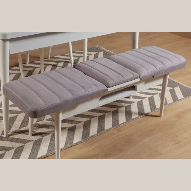 Sembol Bench Beyaz Soho Gri