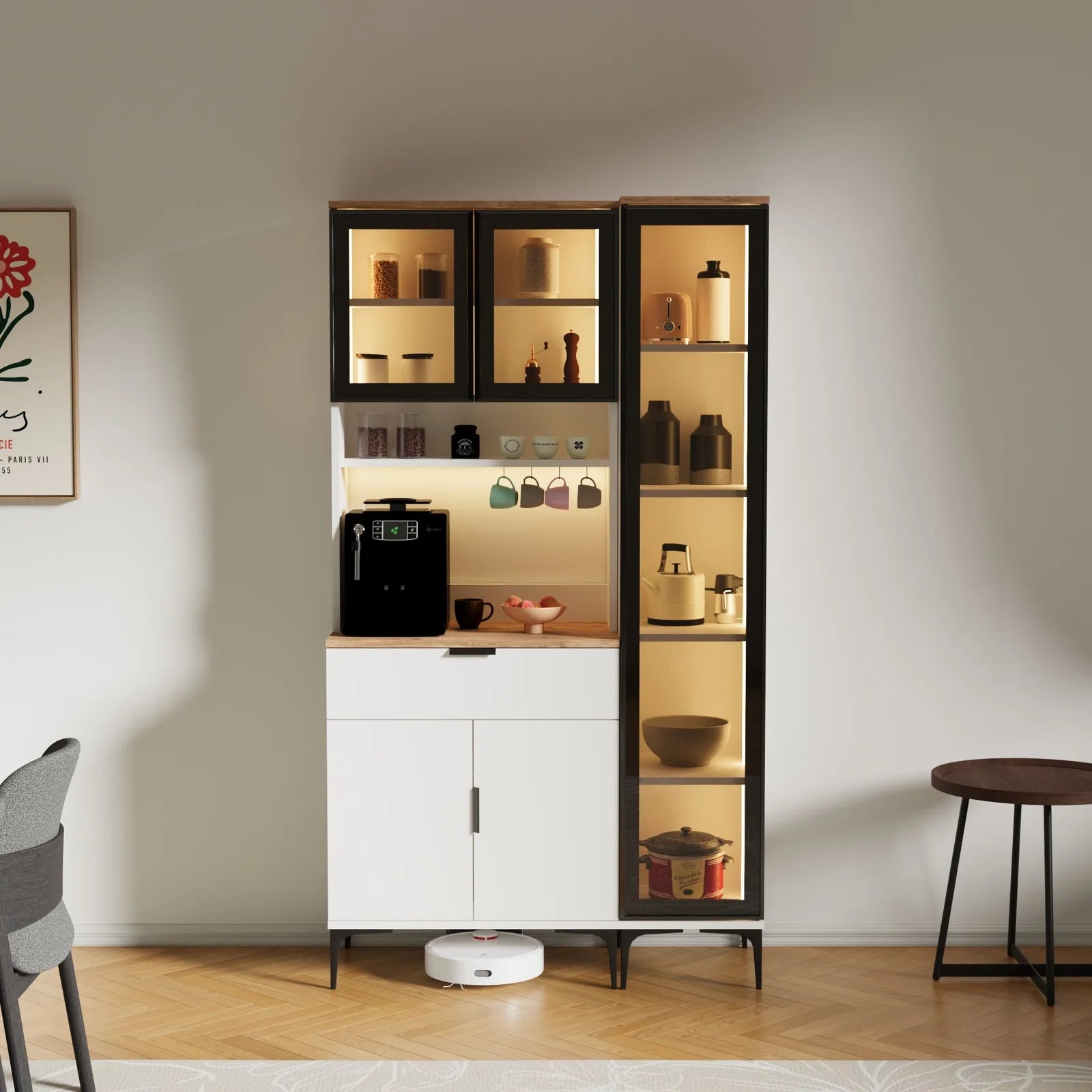 Dibek Kapaklı + 350 Ledli Dolap
